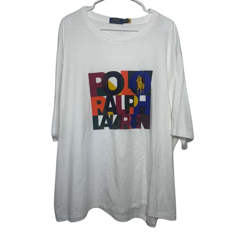 Polo Ralph Lauren Graphic Crewneck Shirt Men's 3XLT White Short Sleeve
